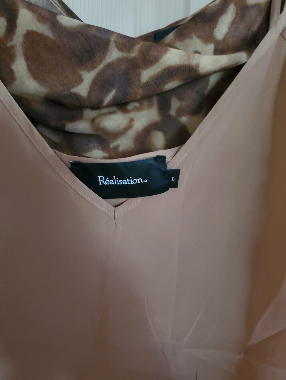 NWT Realisation Par Cora Tortoiseshell Size Large 100% Silk Dress - Picture 7 of 9